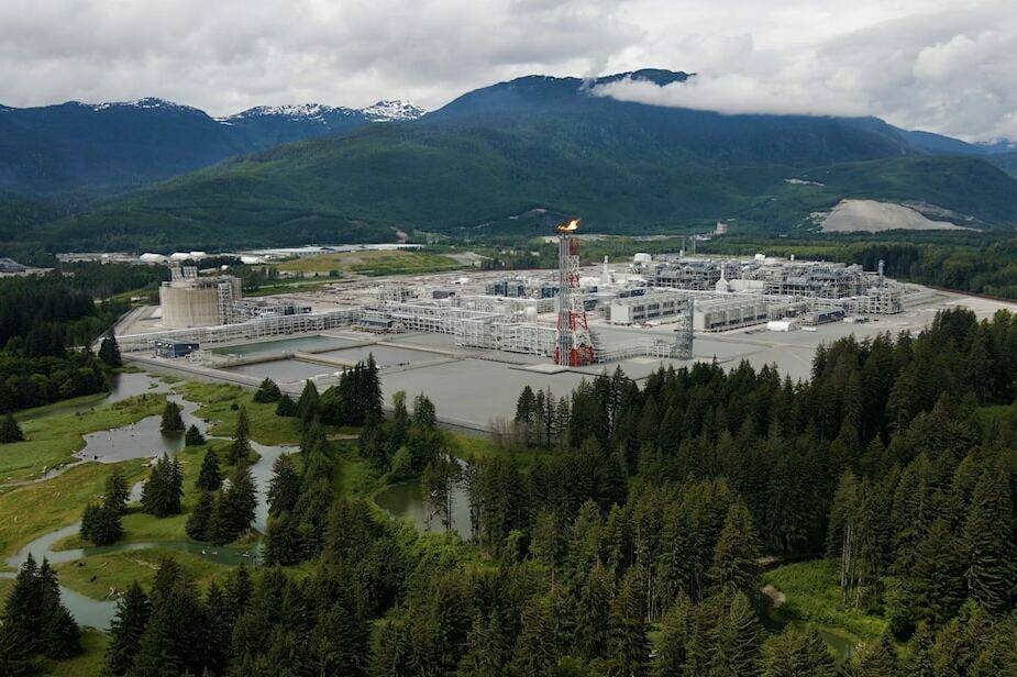 The LNG Canada site in Kitimat, B.C., pictured June 26, 2025. Shell and Mitsubishi are reportedly exploring the sale of their stakes in the LNG Canada project. File photo