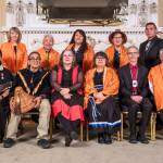 From left, SD54 Indigenous Education Principal Birdy Markert, Indigenous Support Workers Millie Gunanoot and Melanie Morin, and Smithers Secondary School art teacher Perry Rath receive The British Columbia Reconciliation Award. (Contributed photo)